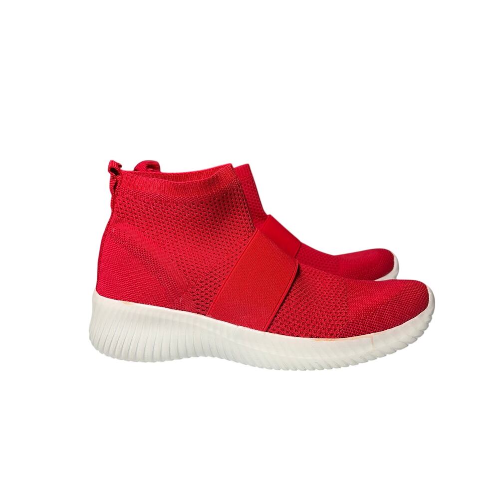 Vintage Havana JASMINE Red Splash Slip On Sock Top Mid Top Lightweight Shoe Sz 7